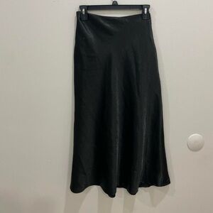 BLACK SILK SHEIN SKIRT